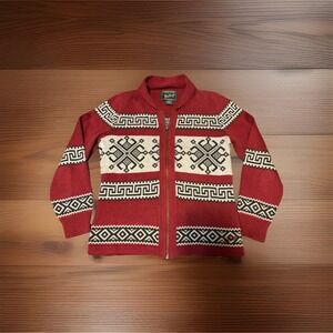 Woolrich 100% Cotton Aztec Red Sweater Size Small Petite